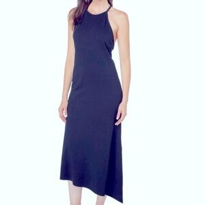 Sundry Navy Blue Open Back Asymmetrical Sleeveless Maxi Dress Size 1 Small